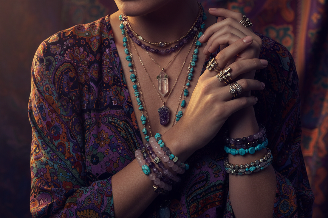 Boho Jewelry: How to Layer Gemstones, Charms & Pendants