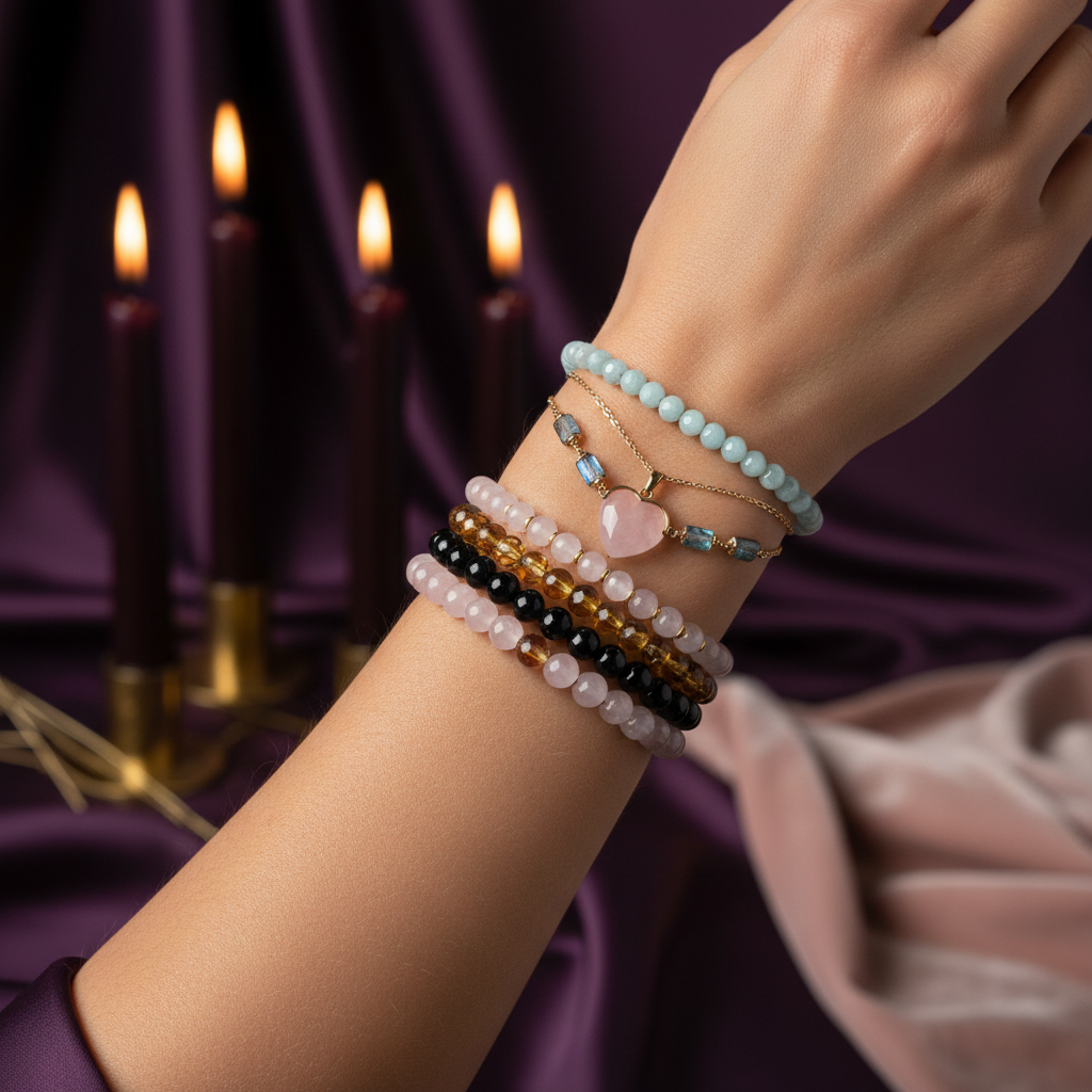 How to Layer Crystal Jewelry: Stacking Bracelets & Necklaces with Intention
