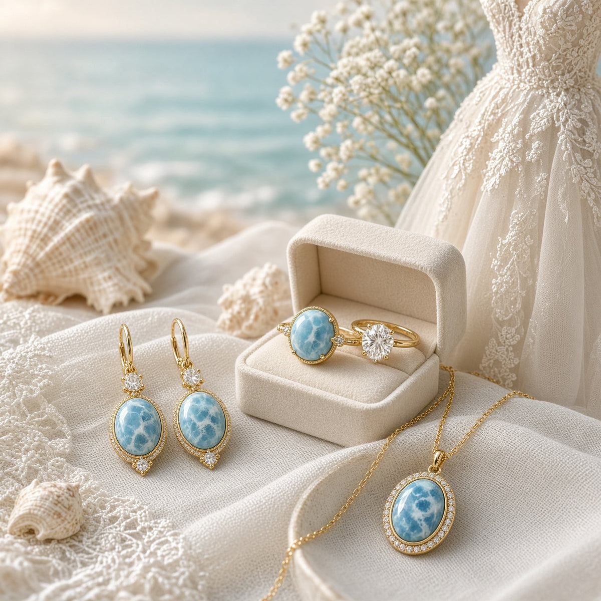 Larimar Wedding Jewelry: A Complete Guide for Brides, Grooms &amp; Meaningful Celebrations