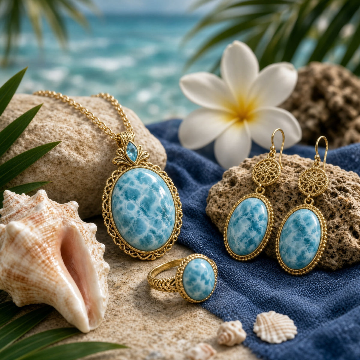 Caribbean-Inspired Larimar Jewelry: Dominican Blue Gemstone Style