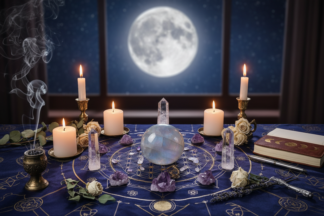 Moon Crystal Ritual – How to Use Crystal Grids & Crystal Cleansing with the Lunar Cycle