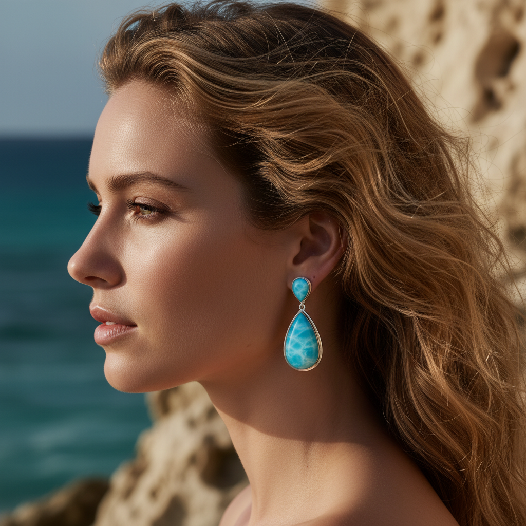 Larimar earrings collection image
