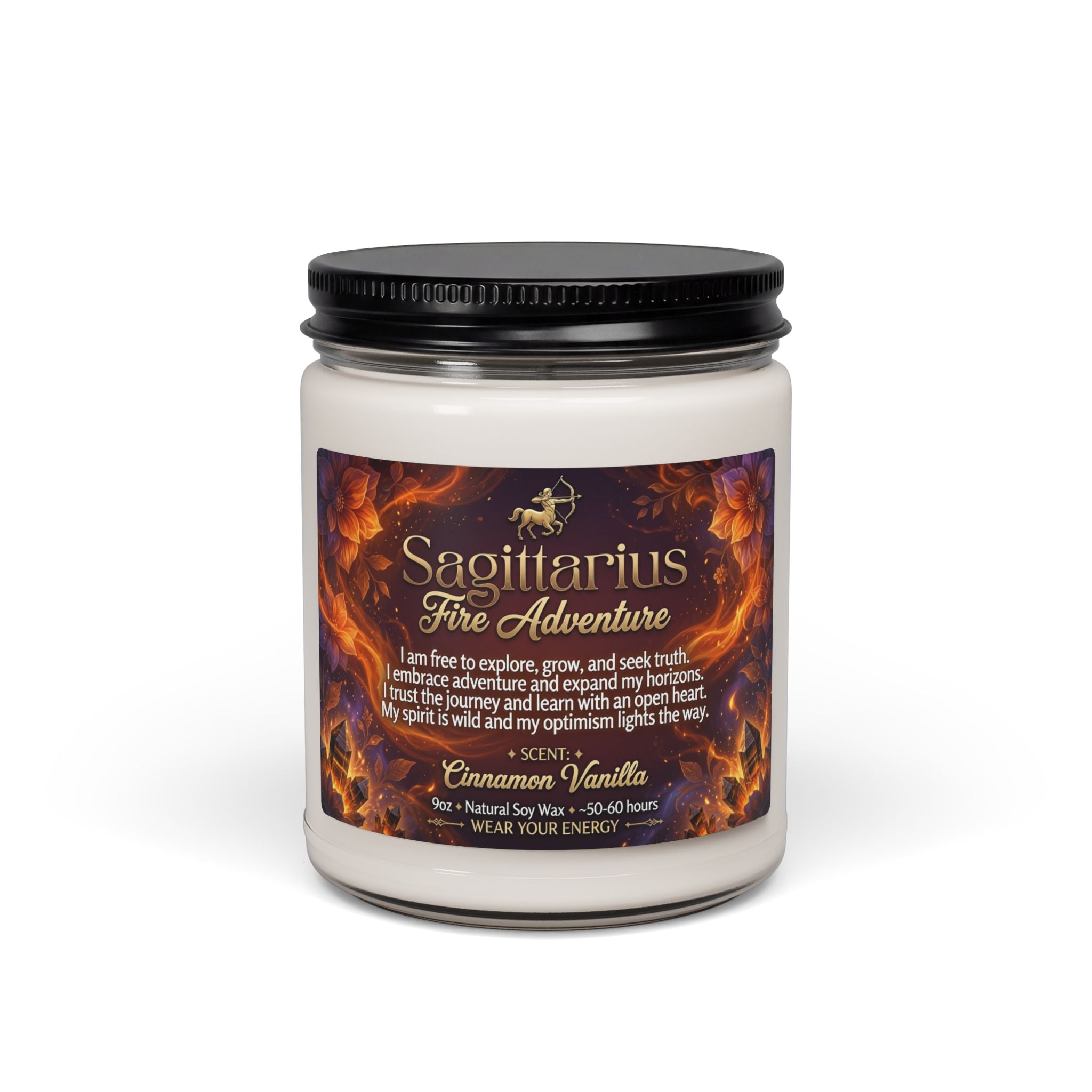Sagittarius Intention Candle — Fire, Adventure & Freedom (9oz)