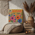 Wildflower Cat Lady Canvas Wall Art – “She Has the Soul of a Wildflower and the Heart of a Cat Lady”