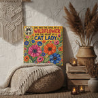 Wildflower Cat Lady Canvas Wall Art – “She Has the Soul of a Wildflower and the Heart of a Cat Lady”