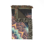 Sacred Lotus Mandala Woven Throw Blanket
