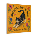 Wild Hearts Can't Be Tamed Cat Canvas Wall Art
