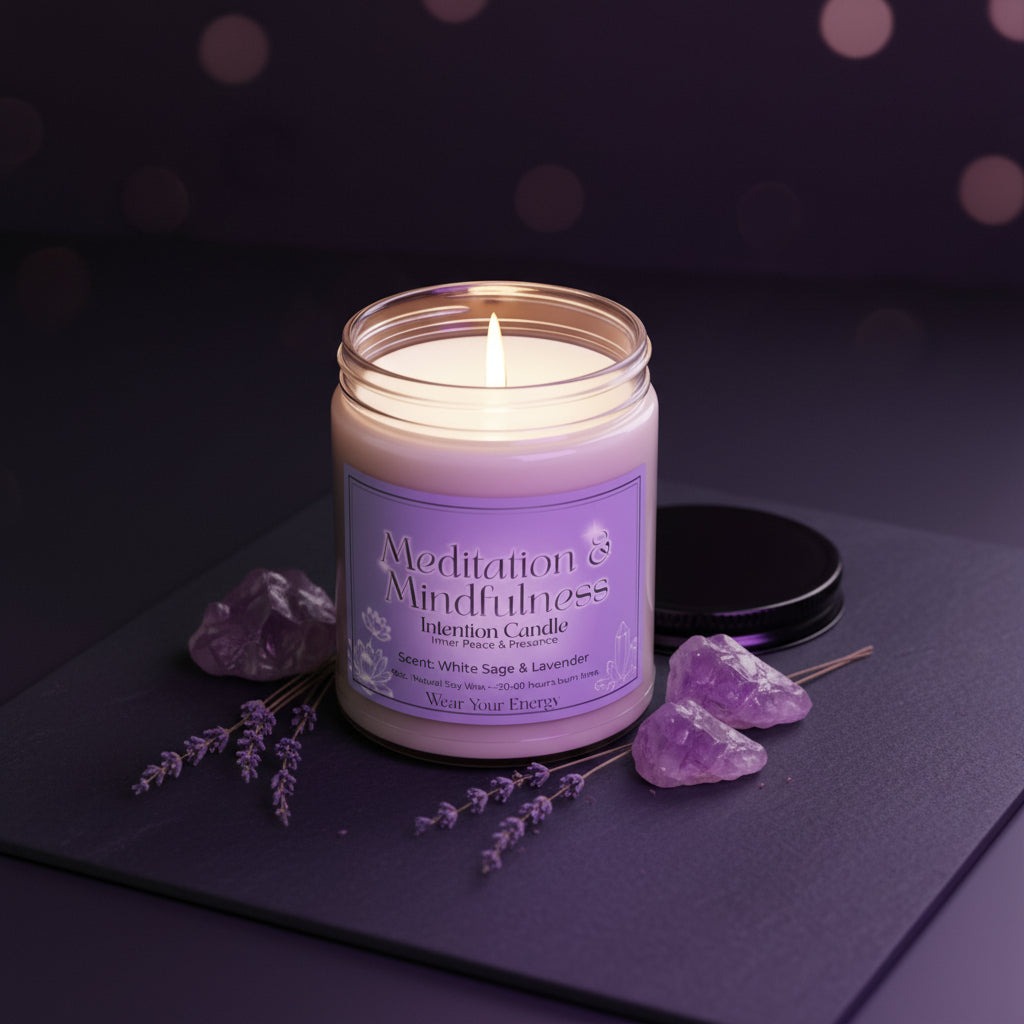 Meditation & Mindfulness Intention Candle – Inner Peace & Presence