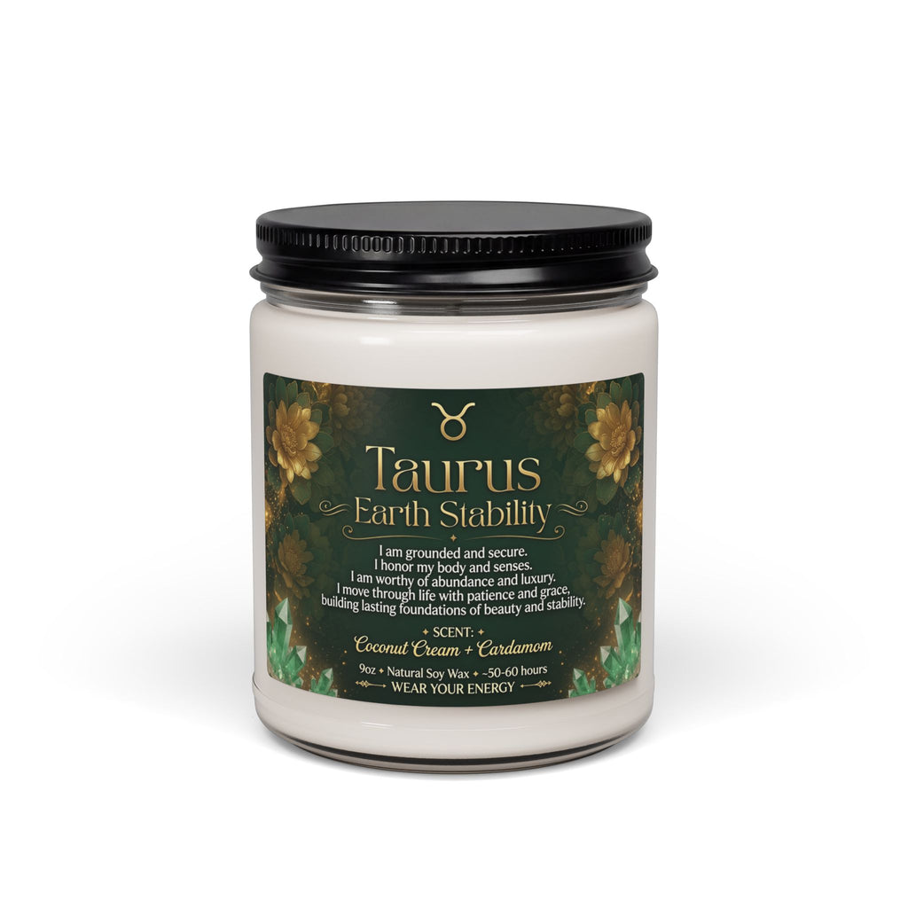 Taurus Intention Candle — Earth, Stability & Abundance Soy Candle (9oz)