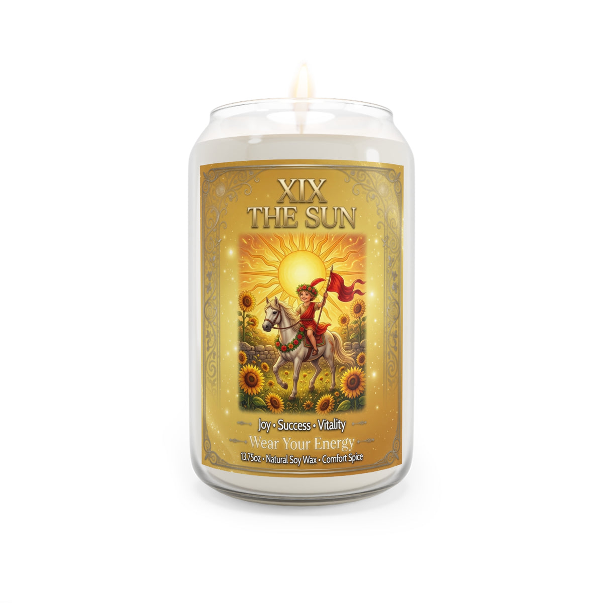 The Sun Tarot Candle — Joy, Success & Vitality (13.75oz)