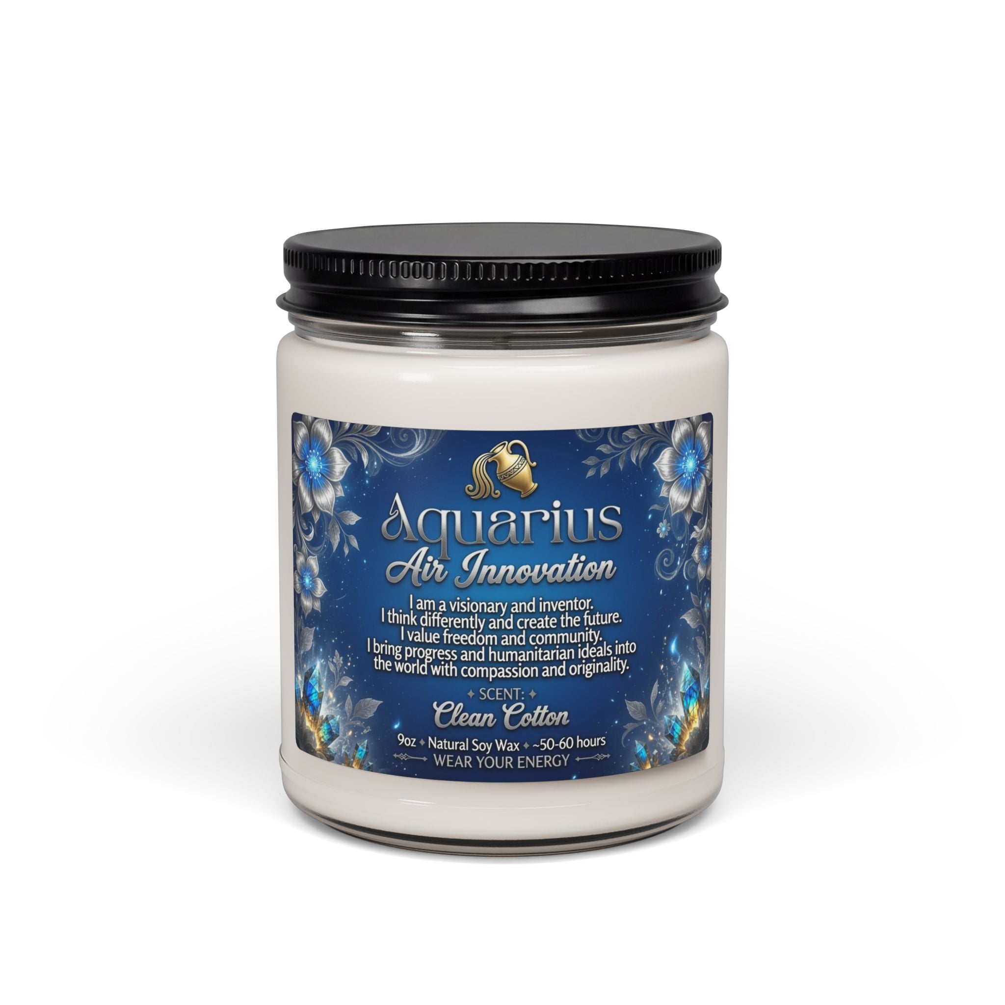 Aquarius Intention Candle — Air, Innovation & Vision (9oz)