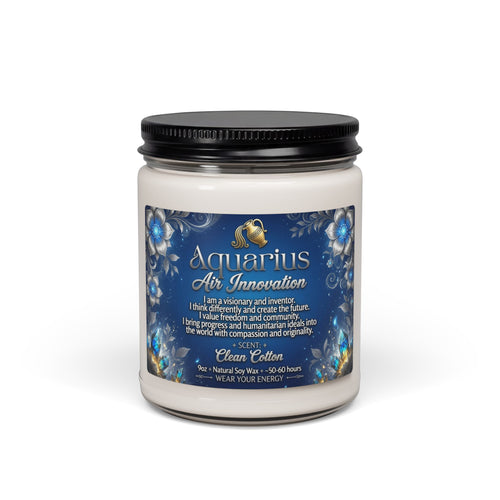Aquarius Intention Candle — Air, Innovation & Vision (9oz)