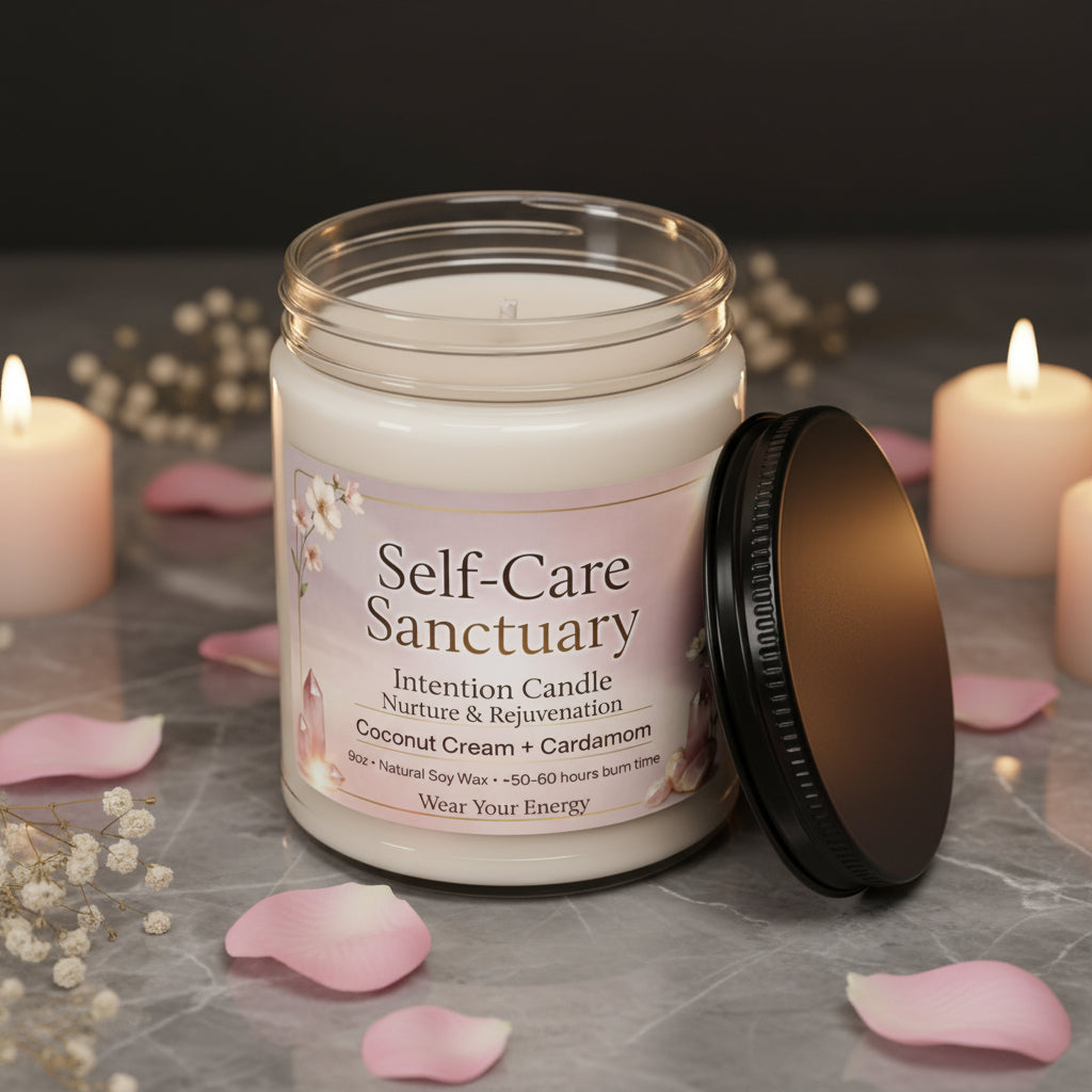 Self-Care Sanctuary Intention Candle – Nurture & Rejuvenation