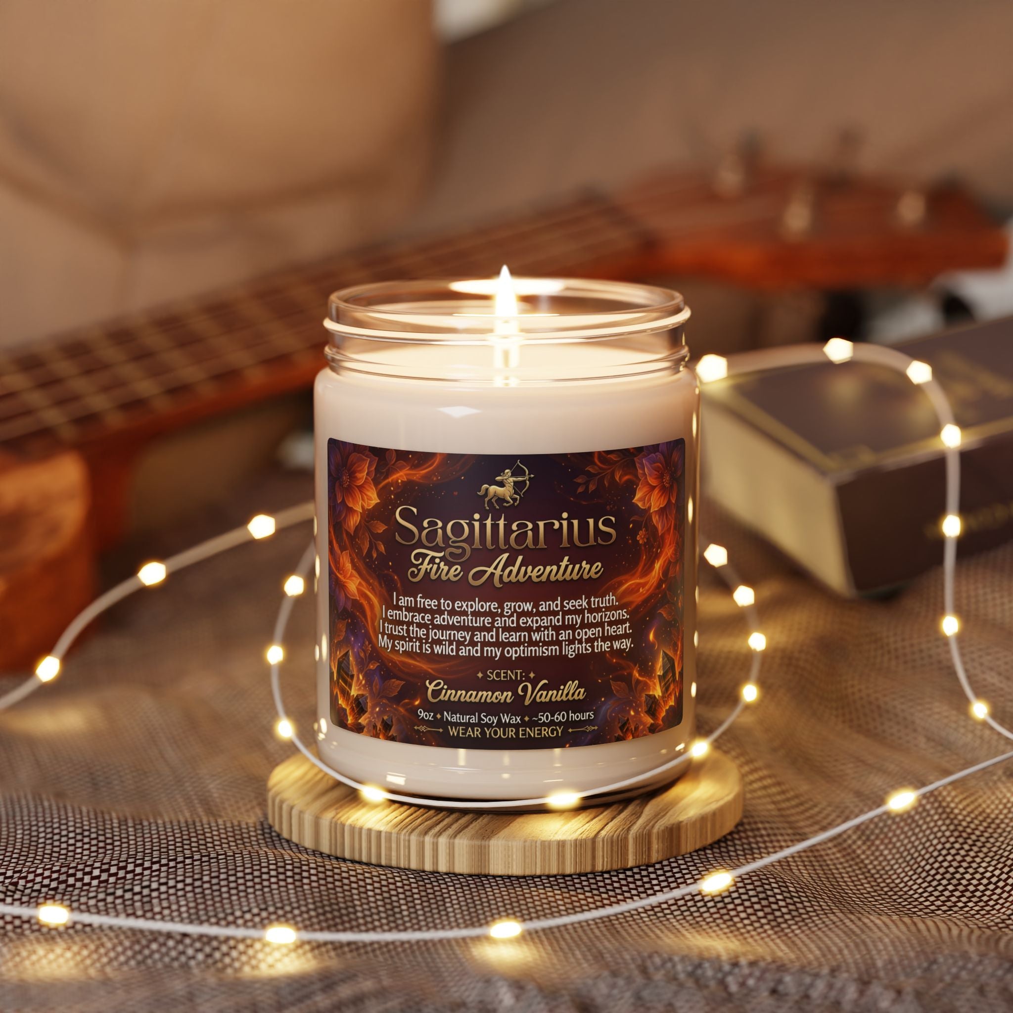 Sagittarius Intention Candle — Fire, Adventure & Freedom (9oz)