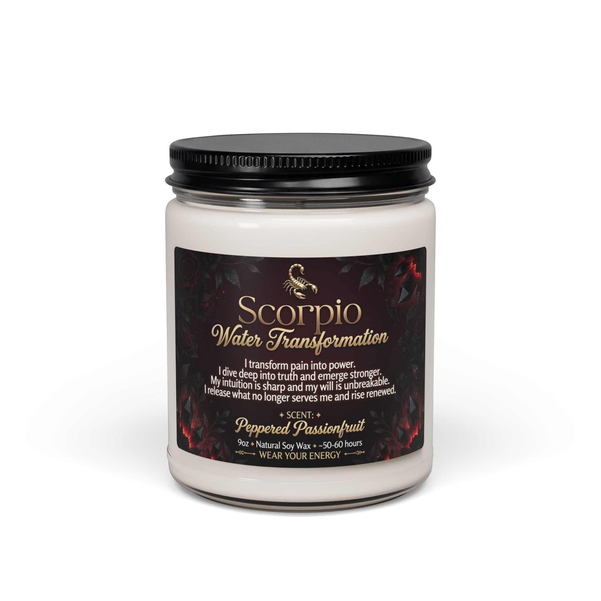 Scorpio Intention Candle — Water, Transformation & Power (9oz)