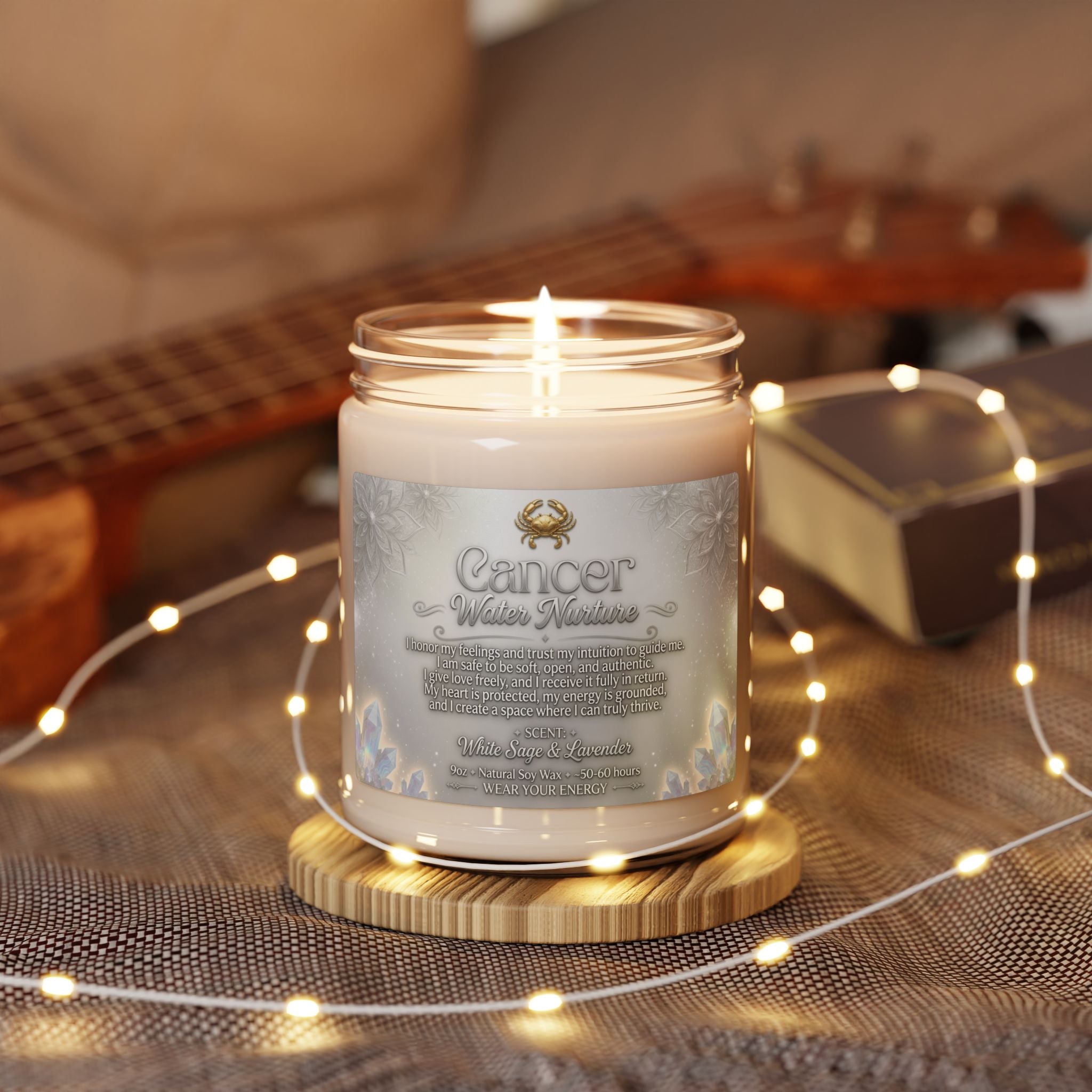 Cancer Intention Candle — Intuition & Emotional Healing Soy Candle (9oz)