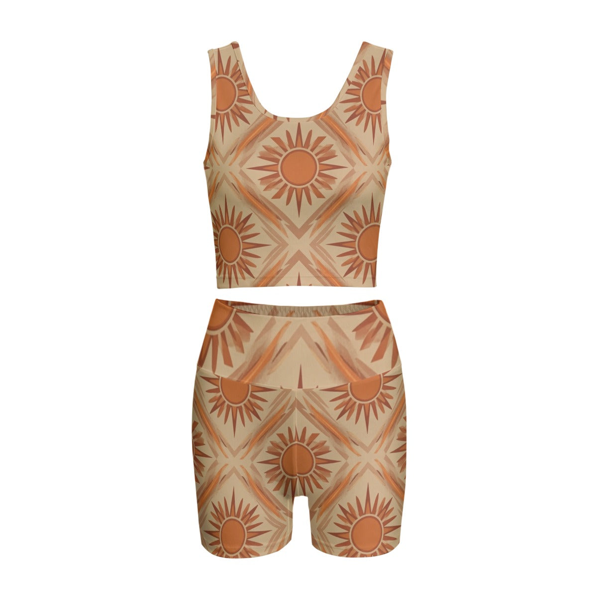 Desert Mystic Yoga Set | All-Over Print Crop Top & Biker Shorts
