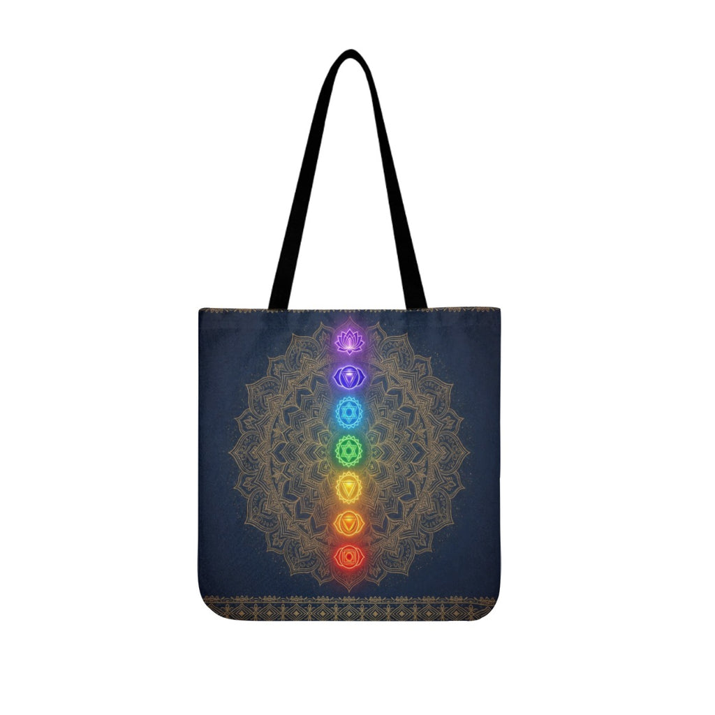Seven Chakra Alignment Mandala Canvas Tote Bag