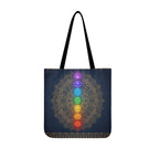Seven Chakra Alignment Mandala Canvas Tote Bag