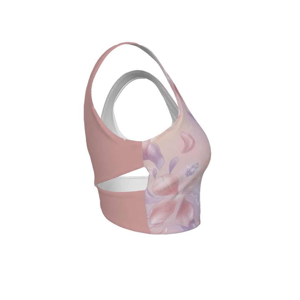 Crystal Bloom™ Back Cross Sports Bra | Medium Impact | Sizes S–5XL