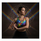 Prism Energy Sports Bra | All-Over Print Racerback with Support