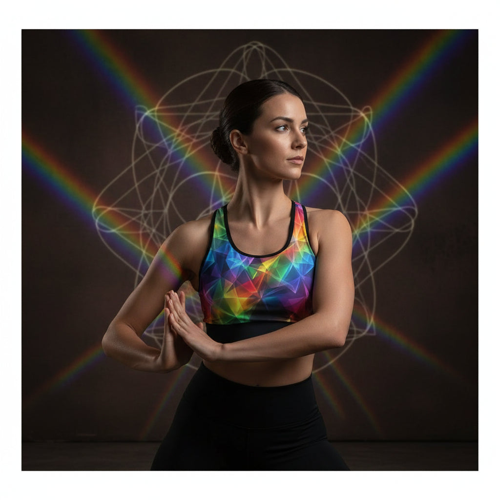 Prism Energy Sports Bra | All-Over Print Racerback with Support
