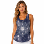 Moon Botanica™ Built-In Bra Tank Top — Moonlit Botanical Print