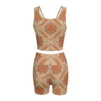 Desert Mystic Yoga Set | All-Over Print Crop Top & Biker Shorts