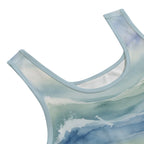 Ocean Energy Yoga Set | All-Over Print Crop Top & Biker Shorts