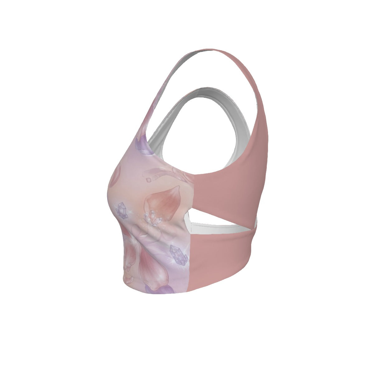 Crystal Bloom™ Back Cross Sports Bra | Medium Impact | Sizes S–5XL