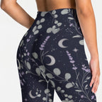 Moon Botanica™ Seamless High-Waisted Leggings — Moonlit Botanical Print