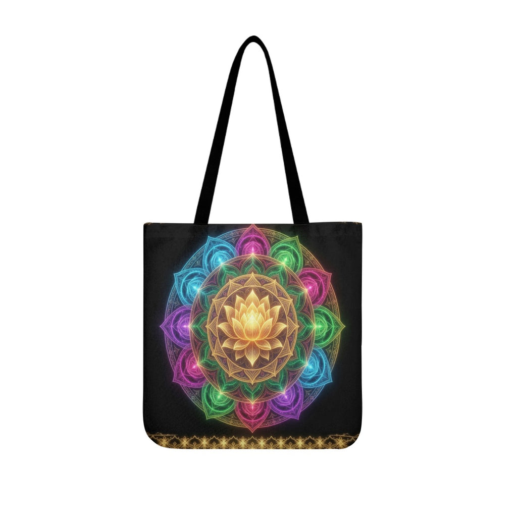 Chakra Lotus Mandala Canvas Tote Bag