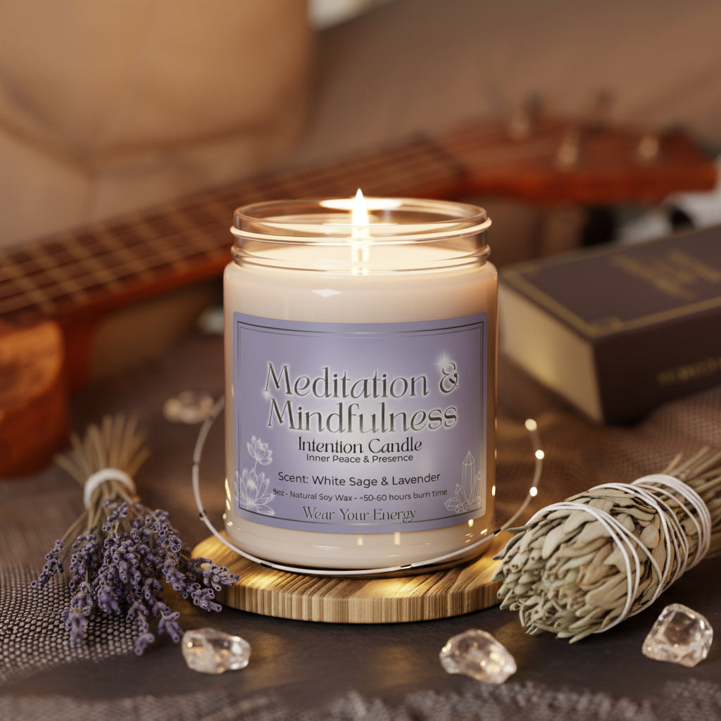 Meditation & Mindfulness Intention Candle – Inner Peace & Presence