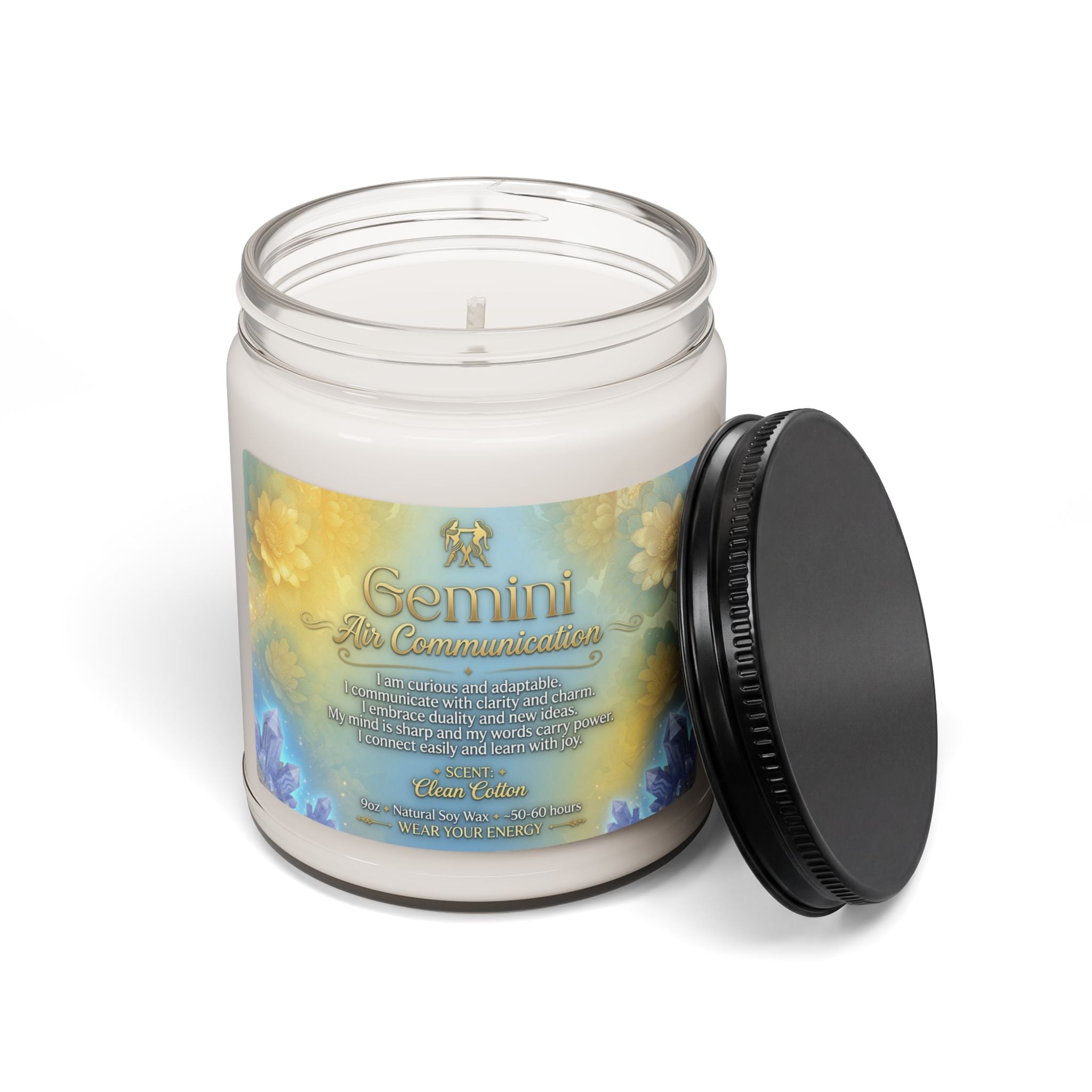 Gemini Intention Candle — Communication & Clarity Soy Candle (9oz)
