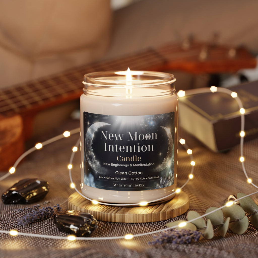 New Moon Intention Candle – New Beginnings & Manifestation