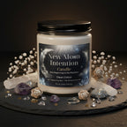 New Moon Intention Candle by Brie & Marie - New Beginnings and Manifestation with Clean Cotton scent