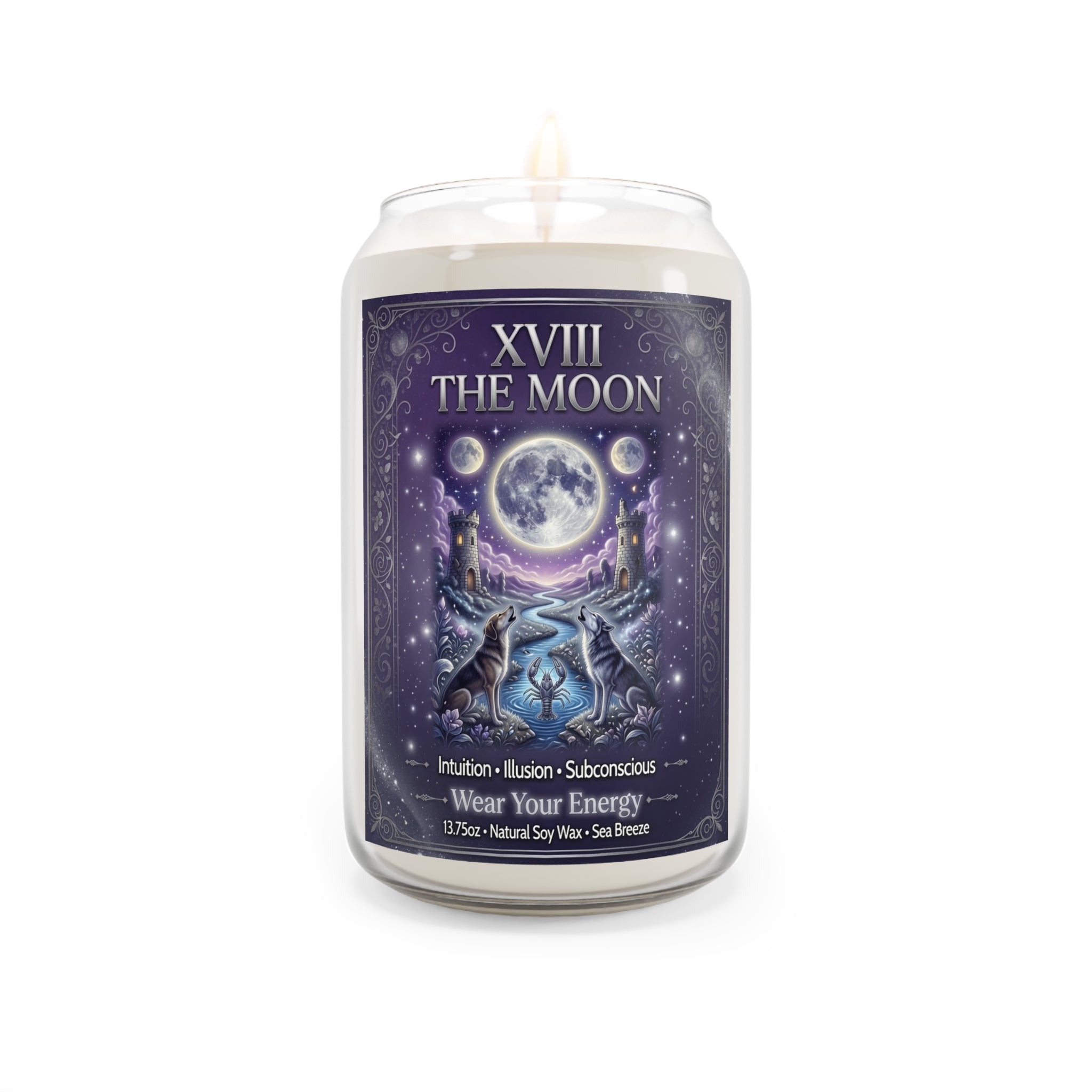 The Moon Tarot Candle — Intuition, Dreams & the Unseen (13.75oz)