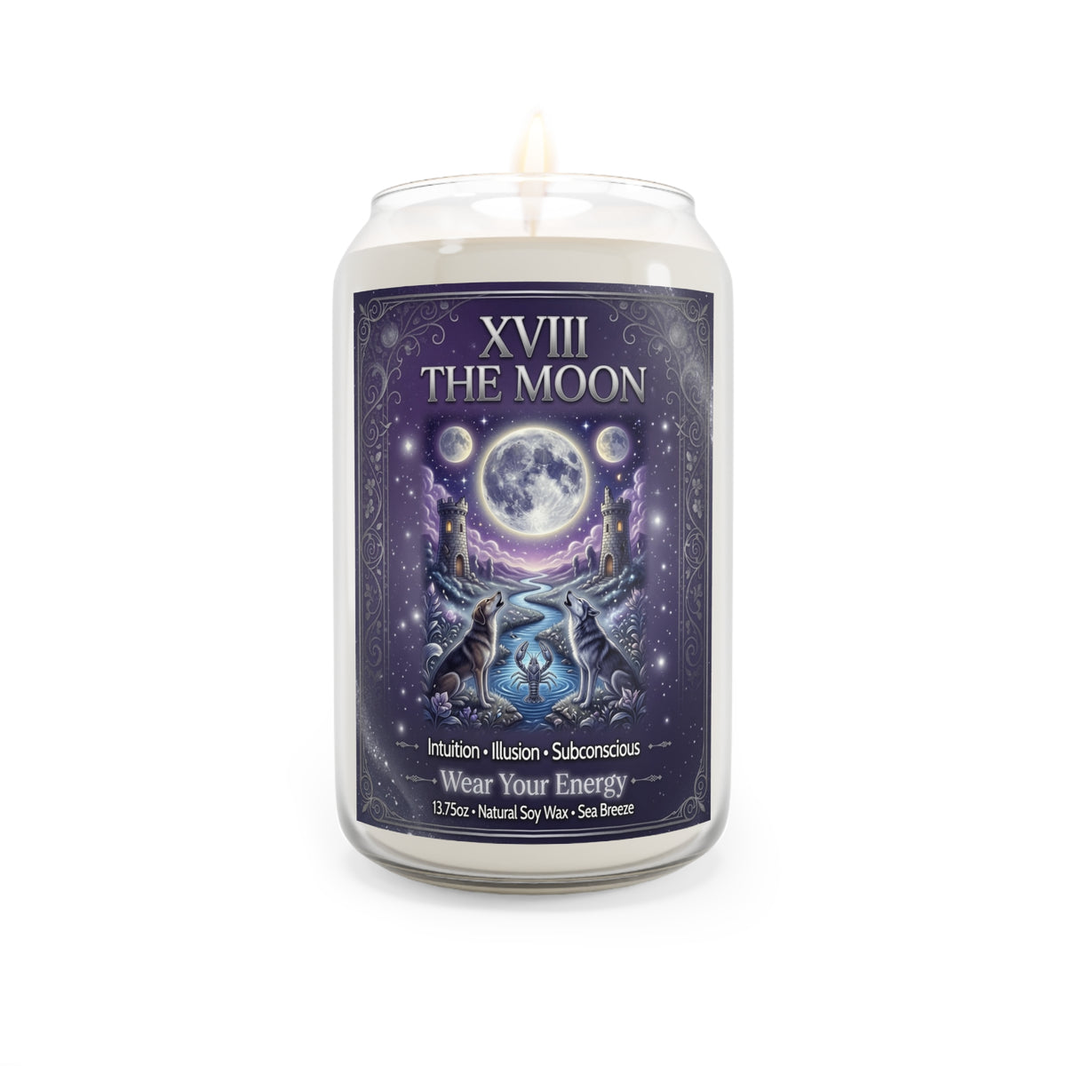 The Moon Tarot Candle — Intuition, Dreams & the Unseen (13.75oz)