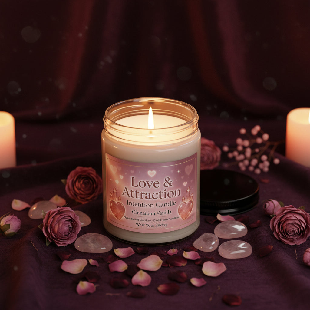 Love & Attraction Intention Candle – Romance & Heart Opening