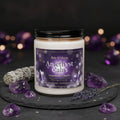 Amethyst Calm Intention Candle by Brie & Marie – Anxiety Relief & Restful Sleep with White Sage and Lavender scent. Crystal energy soy candle for meditation and peace.