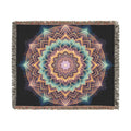 Sacred Lotus Mandala Woven Throw Blanket