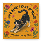Wild Hearts Can't Be Tamed Cat Canvas Wall Art