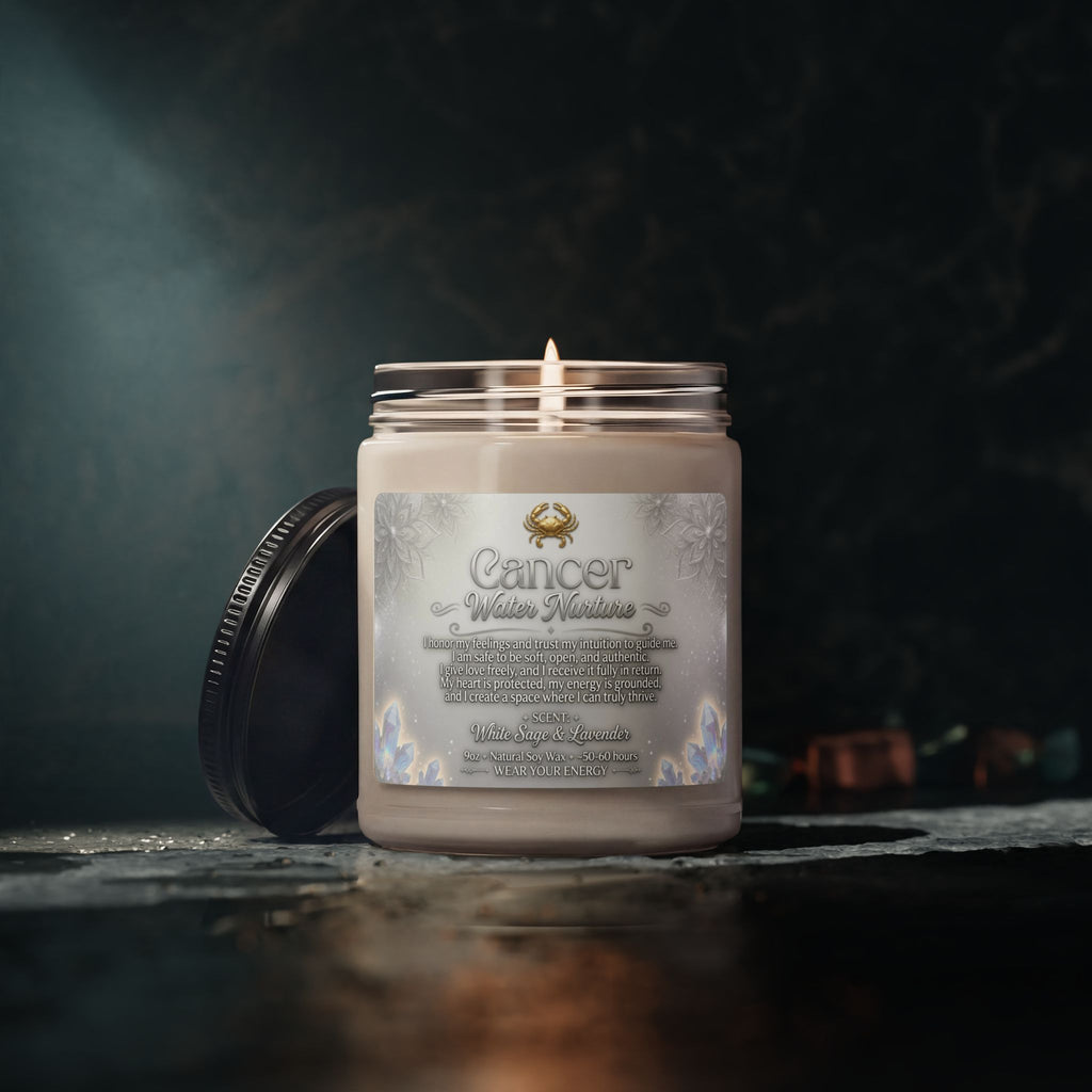 Cancer Intention Candle — Intuition & Emotional Healing Soy Candle (9oz)