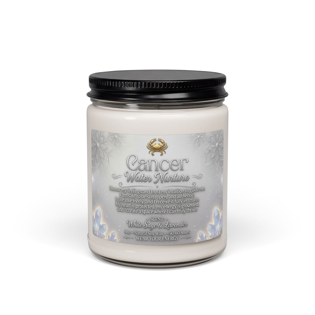 Cancer Intention Candle — Intuition & Emotional Healing Soy Candle (9oz)