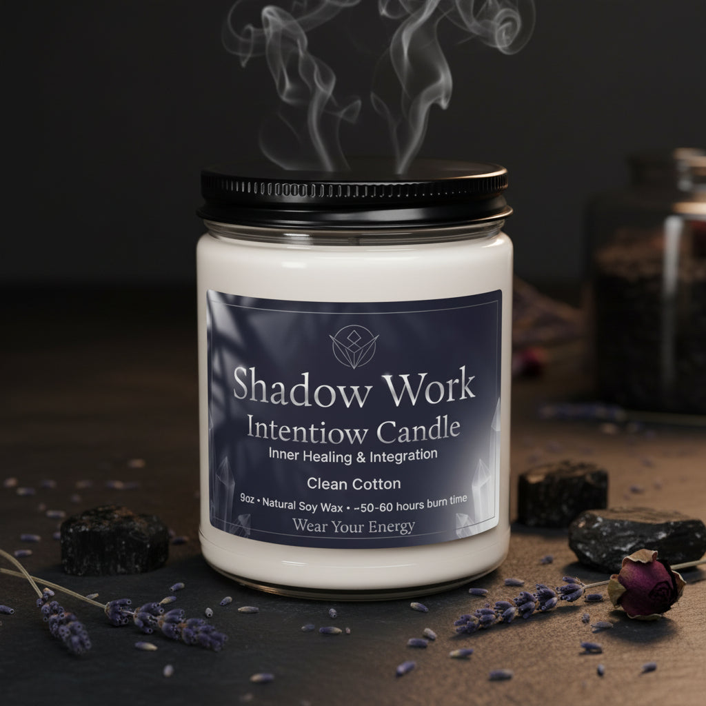 Shadow Work Intention Candle by Brie & Marie - Inner Healing and Integration with Clean Cotton scent