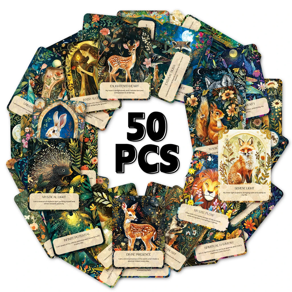 Spirit Animal Oracle Cards | Set of 50 | Guidance for Growth, Love & Spiritual Journey
