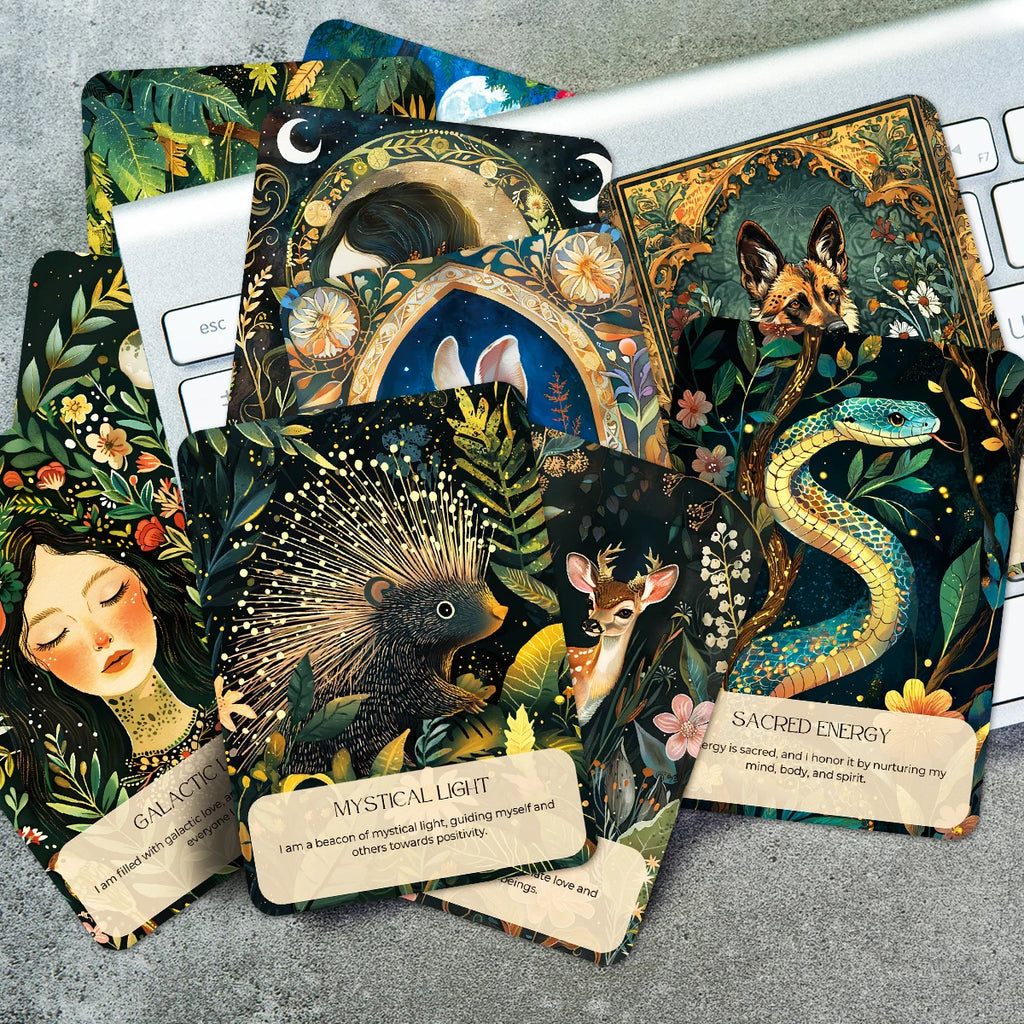 Spirit Animal Oracle Cards | Set of 50 | Guidance for Growth, Love & Spiritual Journey