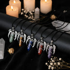 Dragon Crystal Point Pendant Necklace — Natural Gemstone Talisman