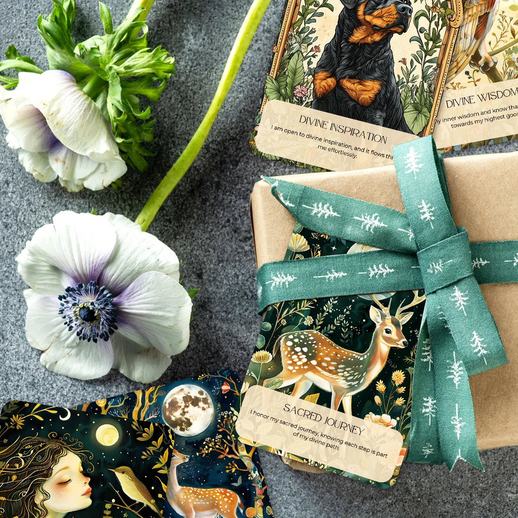 Spirit Animal Oracle Cards | Set of 50 | Guidance for Growth, Love & Spiritual Journey