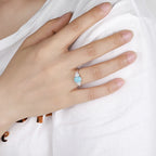 Larimar & Zircon 925 Sterling Silver Ring